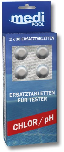 Medipool Schwimmbadpflege Tabletten für Chlor/pH-Tester, 2x 30-er Pack