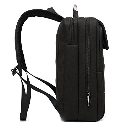 Acxeon 15,6 Zoll Universal Laptop Computer Business Tasche Rucksack Anzug Stoff mit Laptopfach /Akteneinteilung / Zubehörfächer Aktentasche für den Menschen (Schwarz) - 2