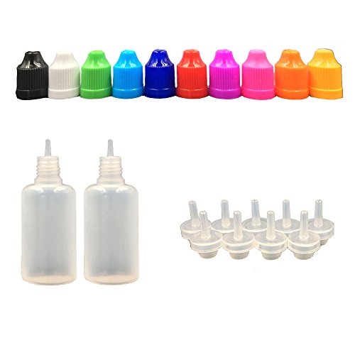 20 Pack x 30ml LDPE Plastikware Leere Squeezable Dropper Flaschen mit Spitzen Abdeckung Bottles ( Flaschen + Himmelblau Abdeckung + Spitzen )