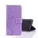 Produktbild Huawei P10 Plus Hülle, Huawei P10 Plus Schutzhülle, Alfort Carving Lederhülle Fashion Design Premium PU Leder Hohe Qualität Tasche Case Cover Kasten Abdeckung Wallet für Huawei P10 Plus 5.5" Smartphone Funktion Standfunktion Unterstützte Telefone und Magnetverschluss mit Schmetterling ( Helles Lila )
