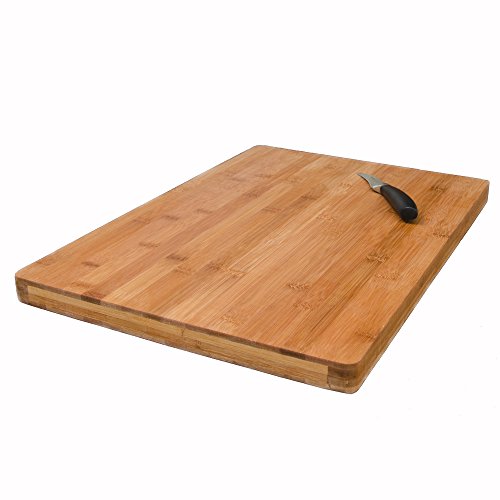 Tabla de Cortar de bambú | 49x34cm tamaño grande 3 cm de espesor | Tabla de Cocina de madera