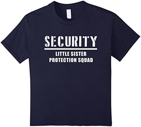 Security Little Sister Protection Squad Big Brother T-Shirt - Kids 4 - Navy