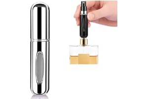 Fia Direct 5ML Perfume Atomiser Aftershave Travel Refillable Bottle Portable Handbag Spray-Nicotine Free (Glossy Silver)