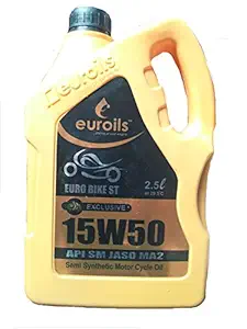 Euroils Euro Bike ST 4T SAE 15W50 API SM Engine Oil for Enfield Bullet, Harley Davidson, Motor Cycles Above 150 cc (2.5 L)