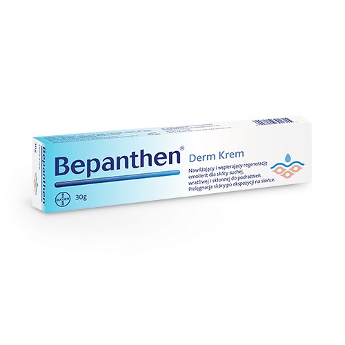 BEPANTHEN DERM - cream 30 g - is a product of double action for optimum hydration of the skin from the outside, and stimulating natural irrigation mechanisms of the skin and regenerate from within. Action from the outside: soothing and moisturizing emollient - contains pro-vitamin B5