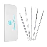 KINGA Blackhead & Blemish Remover Kit 5PCS Hygienic Stainless Steel Acne Treatment Set Surgical Extractor Instruments Easily Cure Pimples Blackheads Comedones Acne Facial Impurities