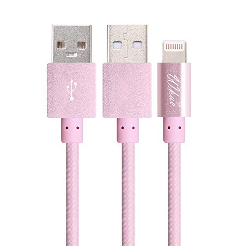 Wkae® [Apple-MFi Certified] 1M Metall geflochtenes Blitz zum USB-Kabel Lade- und Data Sync-Kabel 8-Pin-kompatibel f¨¹r iPhone 6/6 Plus / 5 / 5C / 5S, iPad Air, iPad 4. Generation, iPad Mini / Mini Retina, iPod Touch 5. Generation und iPod Nano 7(Pink)