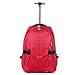 Produktbild QIUDAN Trolley Rucksack, Reiserad Rucksack Nylon wasserdicht Multifunktions Schule Trolley Rucksack für Frauen und Männer Roll Trolley Tasche passt 15,6 Zoll Laptop-red