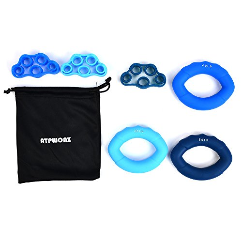 ATPWONZ Handtrainer Ring Silikon, Hand Grip Trainer Strengthener, 3er-Fingertrainer Set, Fingertrainer Klettern, Unterarmtrainer - 2