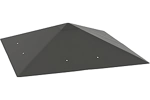 Outsunny 3 x 3(m) Gazebo Canopy Replacement Cover, Garden Gazebo Roof Replacement with Drain Holes, Water Resistant PVC Coating, 370g/㎡, UPF30+, TOP COVER ONLY, Grey