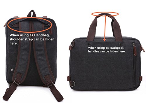 BAOSHA HB-22 Vintage Leinwand Herren Aktenkoffer Rucks  cke Arbeitstasche Umh  ngetasche Schultertasche Canvas Laptoptasche f  r 14 Zoll Grau