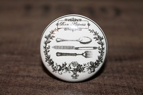 Möbelknöpfe Möbelknopf Möbelgriffe Shabby Antik Vintage Türgriff Knauf Griff Landhaus Küche *Bon Appetit* B-WARE - 2