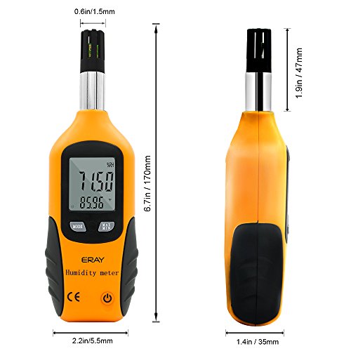 Sunray Psychro-, Thermo- und Hygrometer, Digital Temperatur und Luftfeuchtigkeit Meter, Thermo- und Hygrometer mit Taupunkt und Feuchtigkeitskugel - 2
