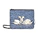 Produktbild EIJODNL Paar weiße Schwäne im Wasser Muster benutzerdefinierte hochwertige Nylon dünne Clutch Crossbody Tasche Umhängetasche