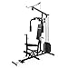Produktbild COSTWAY Kraftstation multifunktional, Fitnesscenter Schwarz, Fitnessstation gepolstert, Multistation aus Stahl, Homegym 100KG belastbar, Fitnessgeräte inkl. Gewichte, Multikraftstation 115 x 154 x 202 cm