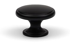 HANDLE & HOME 38mm Diameter Matt Black Knob for Kitchen Cabinets | Drawers | Bedroom | Bathroom | Furniture | Cupboards