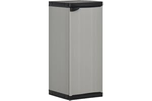 vidaXL Armoire de Rangement de Jardin 1 Étagère Armoire à Outils Meuble de Stockage Fournitures Ménagères Patio Extérieur Gris/Noir 35x40x85 cm