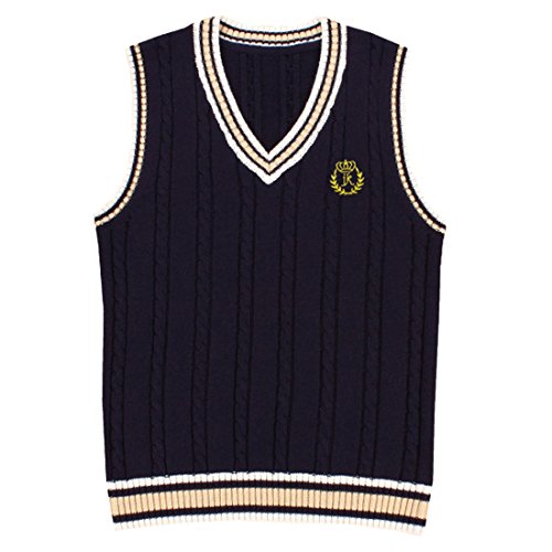 QIYUN.Z Costumes De Cosplay Unisexs V-Neck Sans Manches Sweat Vest Waistcoat Tricots