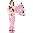 NILKANTHVARNI CREATION Kids Girls Lycra Blend Ready To Wear Saree With Unstitched Sequence Blouse Piece (3-4 yrs to 12-13 yrs)