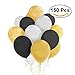 Produktbild PINK SNAKE 150 Luftballons - je 50 Schwarz,Weiß und Gold metallic - 12 12 Zoll latex luftballons für Party