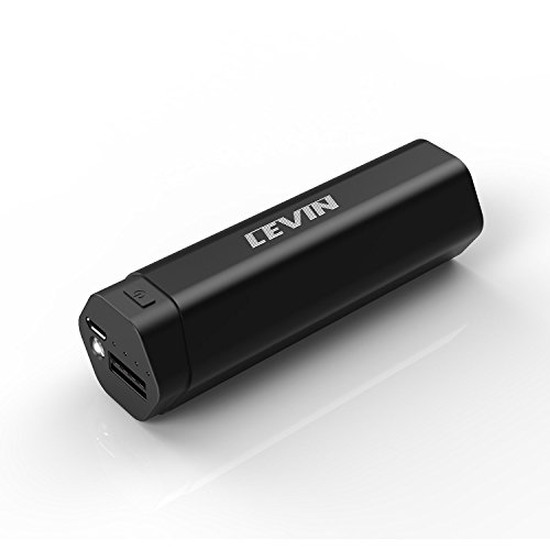Cargador Port&aacute;til M&oacute;vil,Levin Bater&iacute;a Externa Power Bank 5000mAh de 5V 2A para iphones Smartphone con Un USB con Fuerte Luz Linterna LED(Negro)