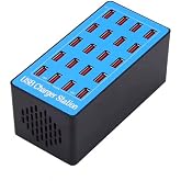 Ultratekno 20 Port USB Şarj İstasyonu, 100W, 5V/20A &Ccedil;ıkış, Masa&uuml;st&uuml; &Ccedil;oklu Şarj &Uuml;nitesi, Aşırı Akım Korumalı