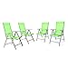 Produktbild Nexos 4er Set Klappstuhl in Komfortbreite Gartenstuhl Campingstuhl Liegestuhl – Sitzmöbel Garten Terrasse Balkon – klappbarer Stuhl aus Aluminium & Kunststoff - grün