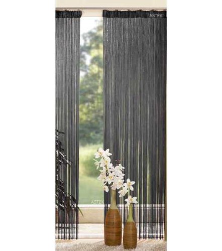 Preisvergleich Produktbild Gardinenbox Fadengardine, Tunneldurchzug, 250x140, Schwarz