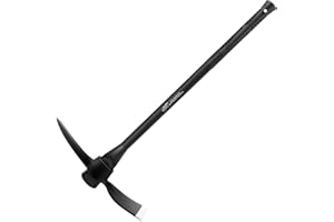 glorousamc Forged Adze Pick, Weeding Mattock Hoe Pick Mattock with Fiberglass Handle, Garden Pick, Great for Loosening Soil, Archaeological Projects (5LB-with 36" Fiberglass Handle)
