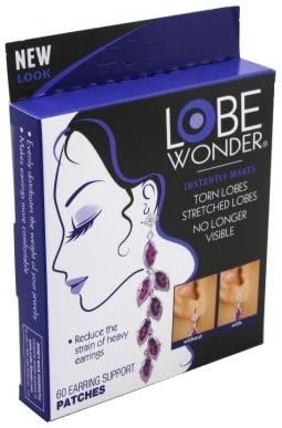 Lobe Wonder Ear Repair Earring Support Patches 60 Count (Pack of 3)