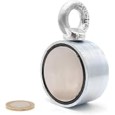 MNS Magneteksan &Ccedil;ift Taraflı (Double Sided) Pot Mıknatıs &Oslash;60 mm Fishing Magnet - 360&deg; &Ccedil;ekim G&uuml;c&uuml; - 150-200 kg - Deniz Mıknatı