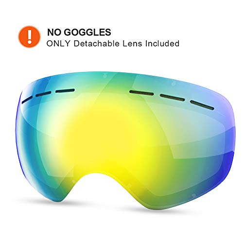 HAUEA Lentille de Remplacement pour Masque/Lunettes de Ski (Jaune)