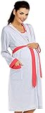 Zeta Ville Maternity - Women's Nursing Nightdress Robe Set Labour Hospital 383c