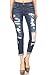 Produktbild Wax Jean Damen Skinny Jeans Destroyed Slim Fit mit Bündchen, dunkel Denim 7