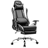 Herausziehbare Fußstützung- Verlängern Sie den Komfort zu Ihren Füßen. Ziehen Sie einfach die Fußstütze heraus und erhalten Sie Ihre Beine an, dann lehnen Sie den Stuhl vollständig zurück, so dass Sie eine hochwertige Ruhe zwischen Arbeits- und Spielsitzungen zu genießen.F