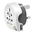 Price comparison product image Q2 Power World to UK All-in-One Travel Plug Adapter with USB Port - White/Grey