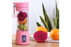PHILAIDE Portable Blender Smoothie Maker, Personal Size Fresh Juice Shaker Bottle, Mini Blender 300ML Rechargeable USB Multifunction Juicer Cup with Lid For Travel Kitchen Camping Gym Office, Pink