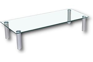 Euro Tische TV-Board TV-Rack Glas in 3 verschiedenen Größen & Farben - perfekt geeignet als Fernsehtisch oder Bildschirmständer, Klar-Glas - 70cm