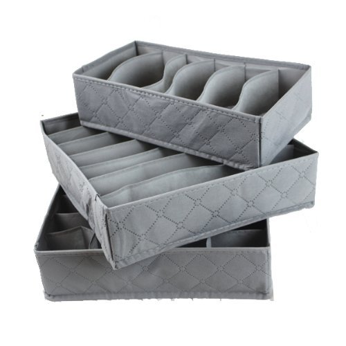 ANKKO Set 3st (7-6-24 Zelle) Unterwäsche BH Ties Schublade Organizer Aufbewahrungsbox - 6