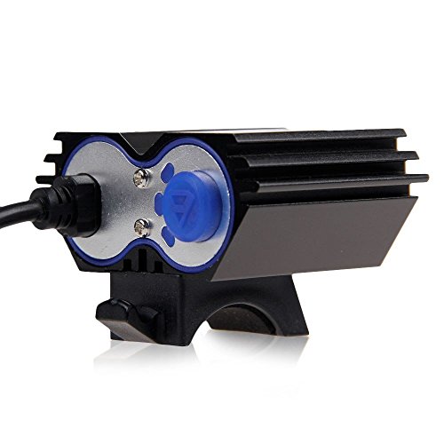 WEWOM X2 High-Tec LED Fahrradbeleuchtung CREE XM-L mit 2400lm inkl. 4800mAh Akkupack und Lagegeräte (Schwarz) - 4