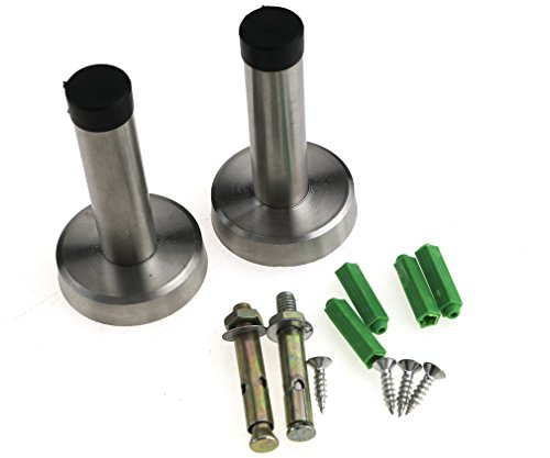 2x Wandtürstopper Türstopper Türpuffer Edelstahl matt 75mm lang