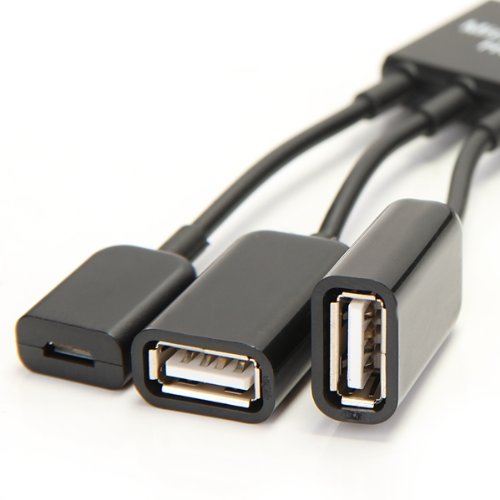 USB 2.0 HUB Verteiler 3 Port Way Micro USB Schwarz 19cm NEU - 4