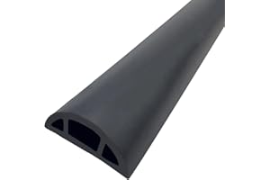DXIUMZHP Canaleta Cables Suelo Adhesiva Semicírculo para Uso Doméstico Pasacables Suelo，Material Blando De PVC Corte Fácil Anti-Step Y Anti-estrés (Color : Black, Size : 1m)