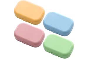 SIOPPKIK 4 er Pack Kontaktlinsenbehälter, Reise-Set für Kontaktlinsen, Kontaktlinsen Etui, Kontaktlinsen Behälter mit Spiegel, Pinzetten, Kontaktlinsen Entfernen, für Zuhause und Reisen, 4 Farbes