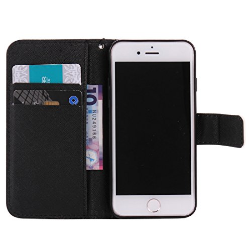 Nancen Apple iphone 7 (4,7 Zoll) Hülle / Handyhülle, Painted Persönlichkeit PU Leder Tasche Schutzhülle Case Lederhülle Flip Cover mit Standfunktion, zwei Kartenfächer und Eine Brieftasche Etui [Don’t touch my cell phone] - 4