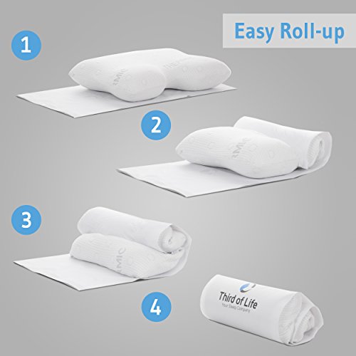 Seitenschläferkissen GIANFAR | orthopädisches & ergonomisches Nackenstützkissen | Viscoelastischer Schaum | Thermo Gesundheitskissen | Perfektes Visco Kopfkissen / 55 x 40 x 12/10 cm - 6