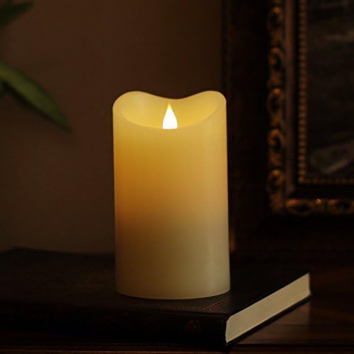 Simplux Candle ,3D Dancing Flame Candle, 180 ° Moving ,Real Wax 4&amp;8 Hours Timer,Battery-Operated,Ivory (3.75x6.5 Inch) ,for Romantic House Decorations and Wedding Adornments