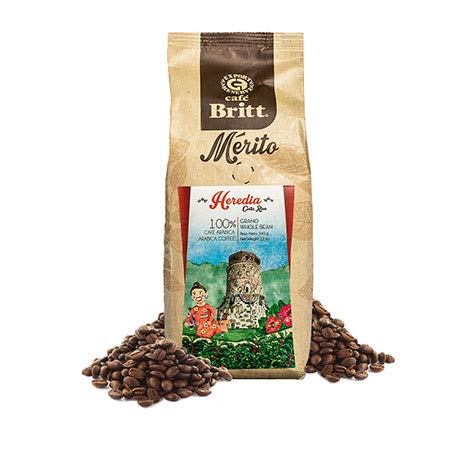 Gourmet Café Britt Mérito, Heredia Costa Rica, Arabica ganze Bohne 340 g Packung