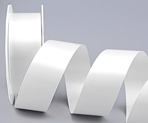 Polyband WEISS 4 cm Geschenkband Dekoband 40 mm Glanzband WETTERFEST Schleifenband Kartengestaltung Basteln (3 m (Strängchen))