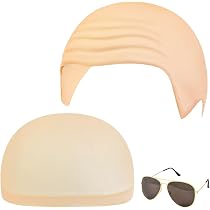 Alaoo Set De Gorro Calvo, Redecilla Y Gafas De Sol – Accesorio De Disfraz Para Carnaval Y Fiestas Temáticas, Talla Única